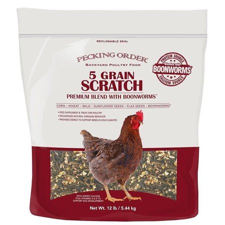 PECKING ORDER 00 FiveGrain Scratch with Boonworms, 12 lb Bag 9352